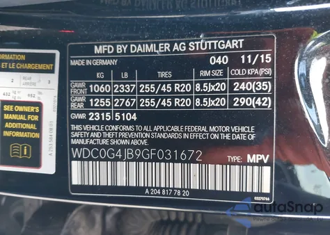 2016 Mercedes-Benz Glc 300 z USA, uszkodzony, nr VIN WDC0G4JB9GF031672